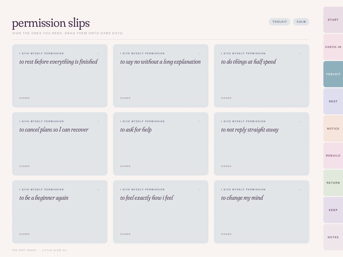 Permission slips page