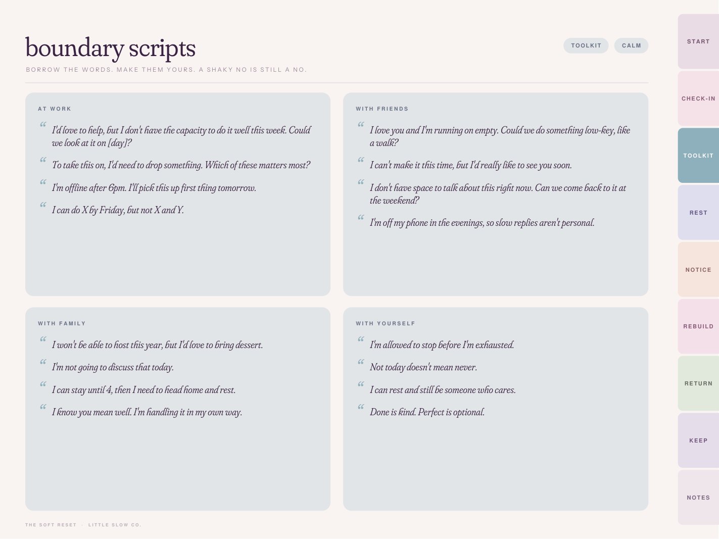 Boundary scripts page