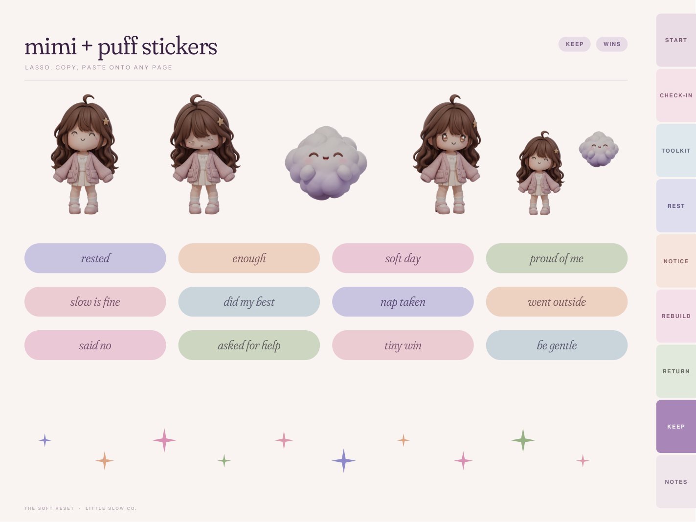 Mimi and Puff sticker page